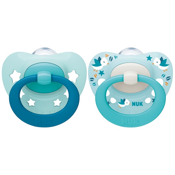 Продукт NUK Signature - Биберон залъгалка силикон 0-6 мес. 2 бр. + кутийка за съхранение и стерилизация в микровълнова - 0 - BG Hlapeta